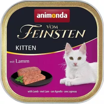 Mitrā kaķu barība animonda Vom Feinsten paplātē 100 g — Junior jēra, proteīns 10%, tauki 7%, mitrums 80%