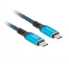 USB-C kabelis M/M USB4 1,5m 240W 60Hz Melns-Zils