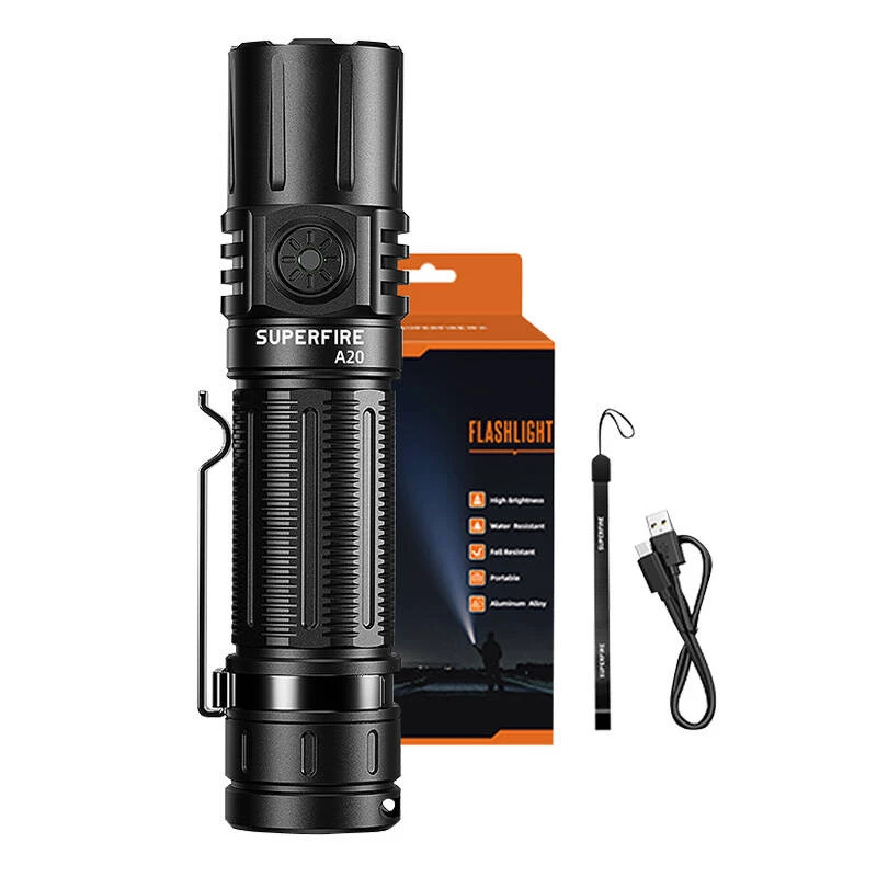 Rokas LED lukturis Superfire A20 — 1700 lm jauda, 300 m stara attālums