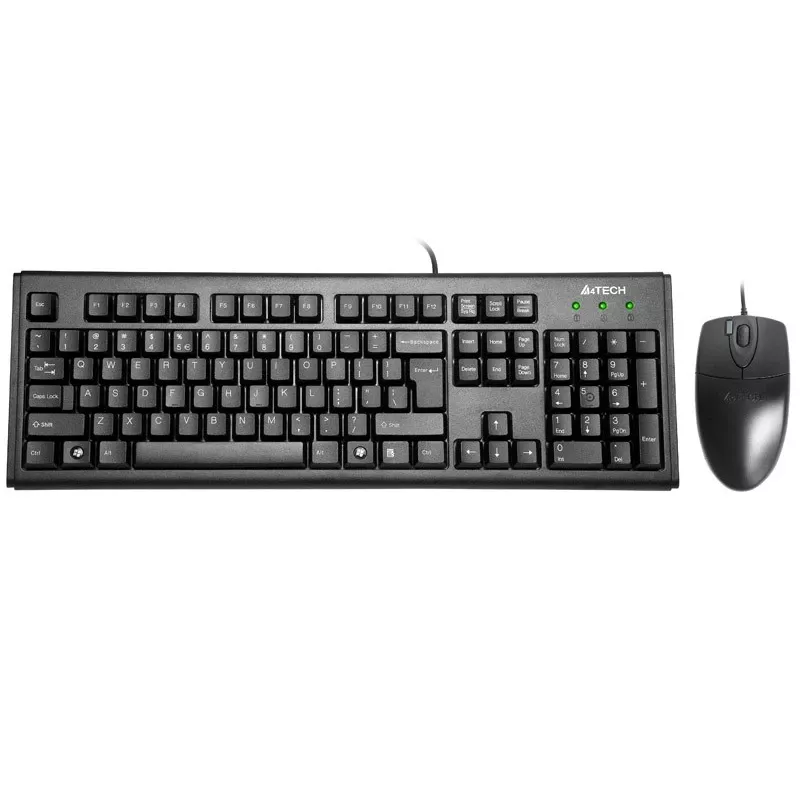 A4Tech KM-72620D - Tastatūras un peles komplekts - USB - US - Melns