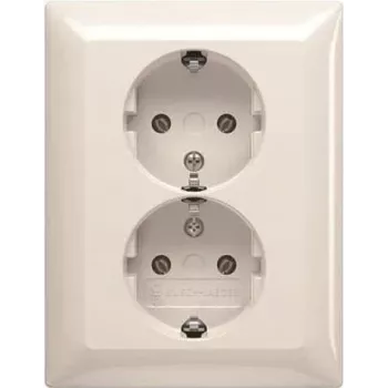 BUSCH JAEGER BJ 202 EUJ-914 SCHUKO® dubultā kontaktligzda. pilns pārsegvāks
