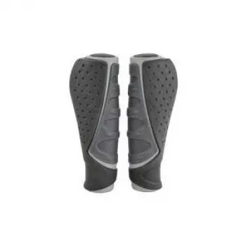 Velosipēda rokturu satvērēji FISCHER Trio — ergonomiski pelēki/melni velosipēdiem
