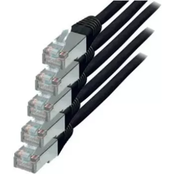 Tīkla kabelis S/CONN Cat.6 S/FTP 1 m Melns
