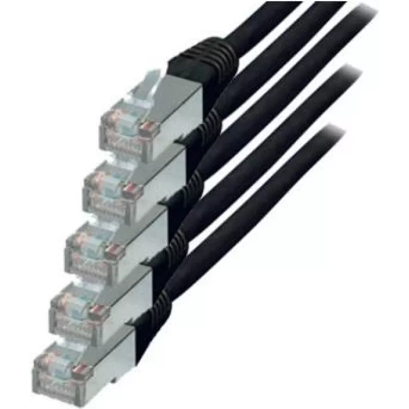 Tīkla kabelis S/CONN Cat.6 S/FTP 1 m Melns