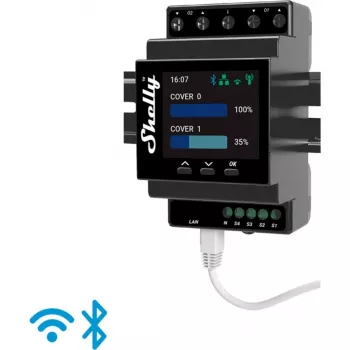 Shelly Pro Dual Cover / Shutter PM elektriskais relejs Melns