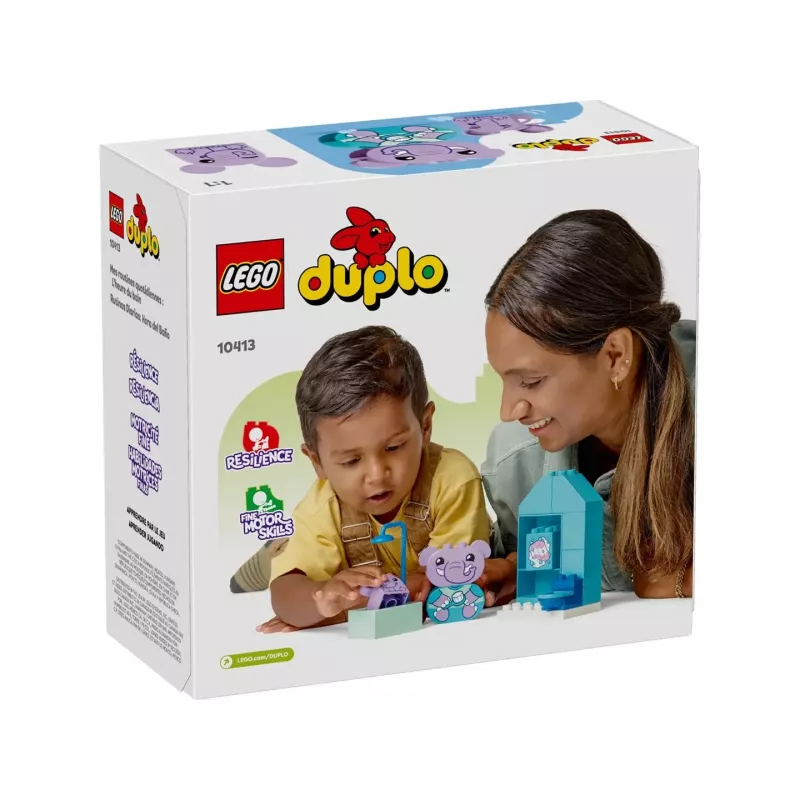 LEGO DUPLO Vannas laika komplekts 10413 — peldēšanās tematikas rotaļu komplekts mazuļiem, 15 gab., ieteicamais vecums 1,5+