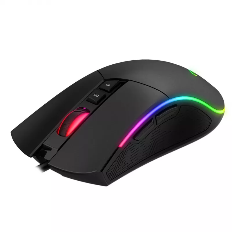 Havit MS1001S - Optiskā spēļu pele labročiem, USB A tipa, melni pelēka