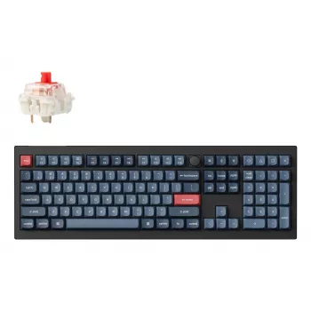 Mehāniska pilnizmēra tastatūra Keychron V6 Max — RF bezvadu + Bluetooth, RGB fona apgaismojums, Melna/Pelēka