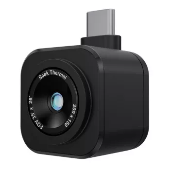 Termiskā attēlveidošanas kamera Seek Thermal CW-ABAX, 200×150 px sensors, 25 Hz, diapazons -20–330°C, 35 mK NETD, fiksēts fokuss, centra punkta mērījums