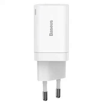Baseus Super Si Pro Quick Charger USB + USB-C 30W (balts)