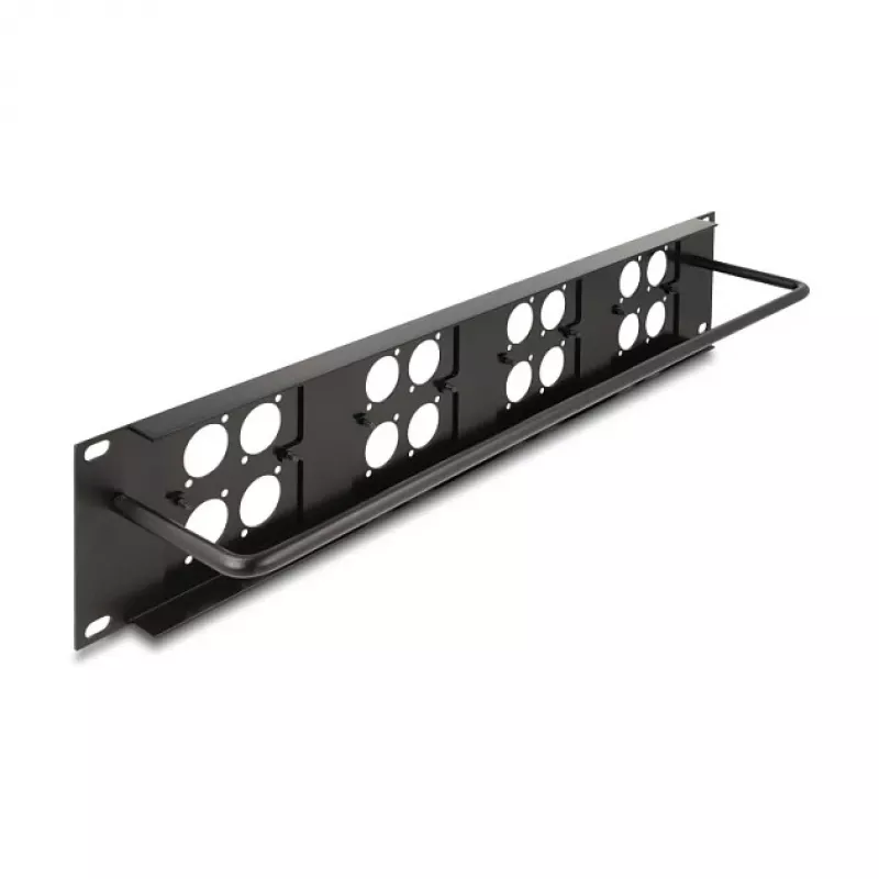 DeLOCK 88195 D veida 19 collu ielāpu panelis ar 4 plāksnēm, 16 porti, 2U, melns