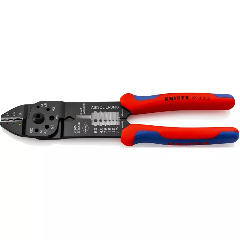 Knipex 97 21 215 kabeļu gofrēšanas knaibles Gofrēšanas instruments Melns, zils, sarkans