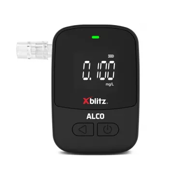 Rokas elektroķīmiskais alkohola testeris Xblitz ALCO — BAC 0–4%, precizitāte 0,05%, LCD, 5 iemuti, 2×1,5V baterijas