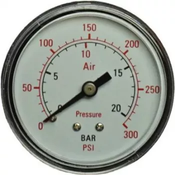 Manometrs (spiediena mērītājs) Aerotec aizmugurējais savienojums ārējā vītne 1/4 collas modelis 9414582