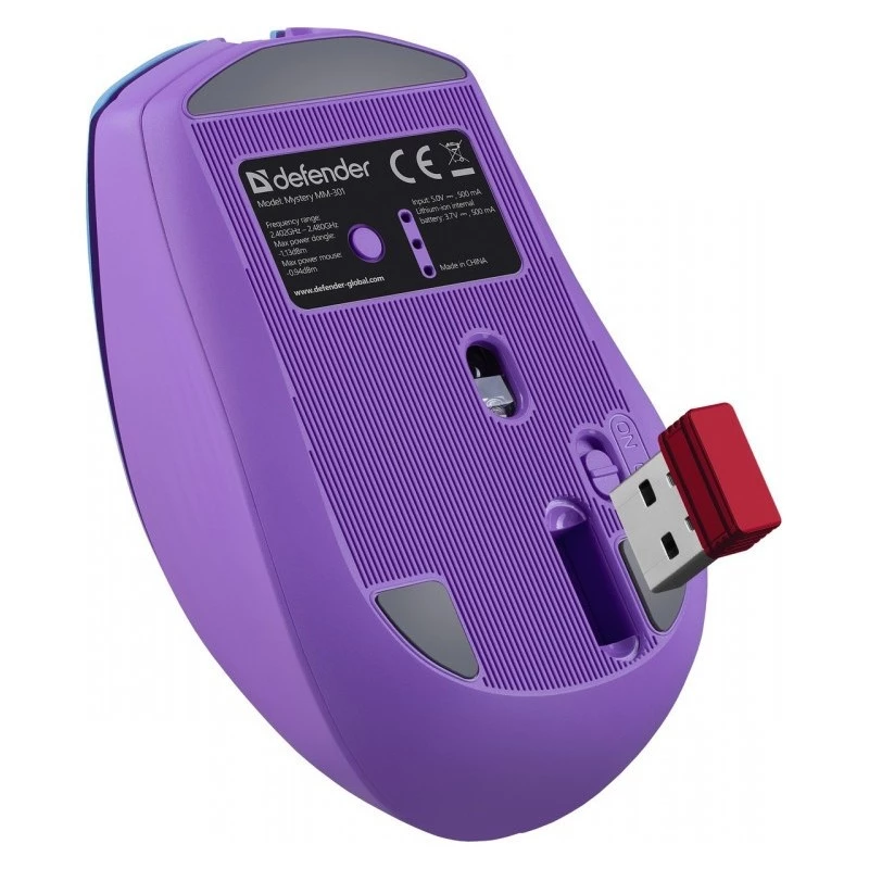 pele DEFENDER MYSTERY MM-301 RF+BT violeta 1600dpi 6P