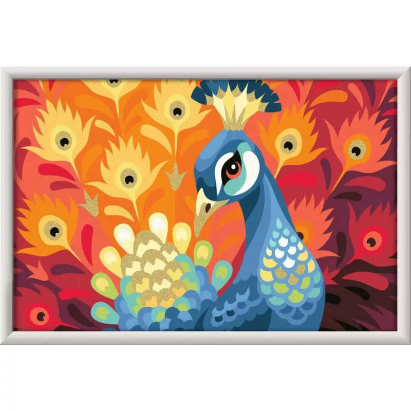 Gleznošanas komplekts Ravensburger CreArt Proud Peacock — gleznošanas komplekts