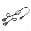 StarTech.com 60 cm 2 portu USB–seriālā adaptera kabelis, maināmas DB9 skrūves/uzgriežņi, COM saglabāšana, USB-A uz DB9 RS232, FTDI, 4. līmeņa ESD aizsardzība, Windows/macOS/ChromeOS/Linux – izturīga TPE konstrukcija