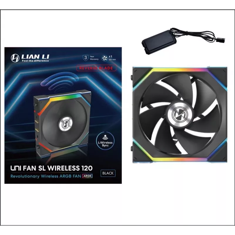 Ventilators Lian Li UNI FAN SL Wireless 120 12 cm Melns 31 dB 64 cfm