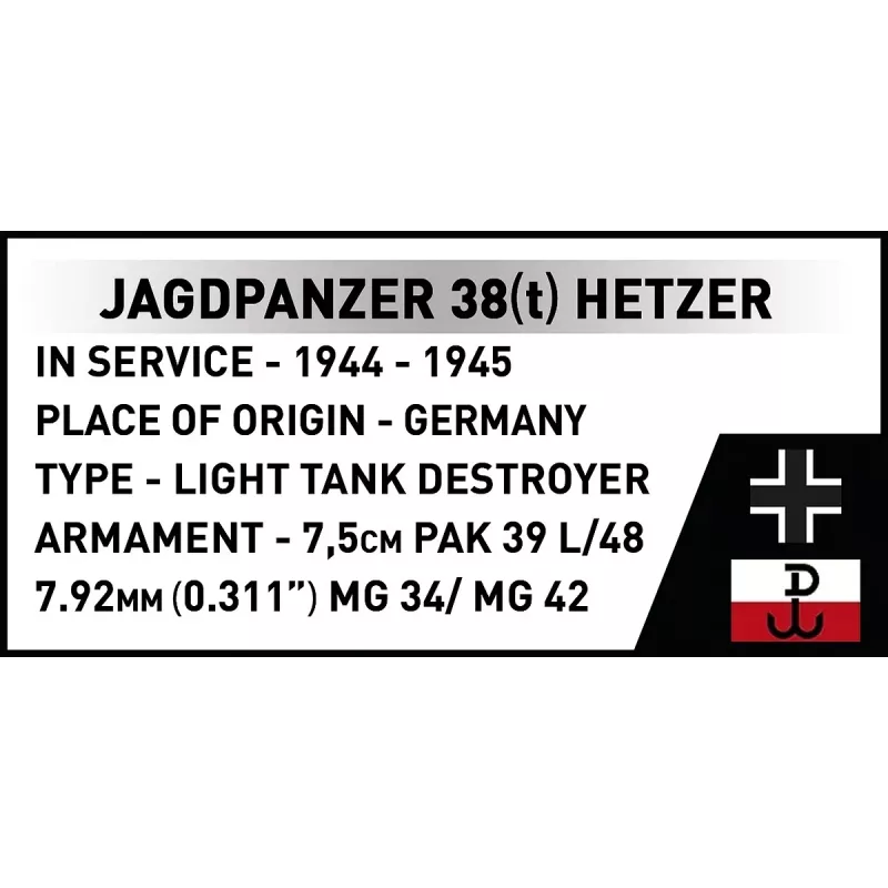 Cobi Blocks Jagdpanzer 38t Brave konstrukciju komplekts, 731 detaļas
