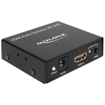 HDMI stereo / 5.1 kanālu audio ekstraktors 4K, adapteris melns