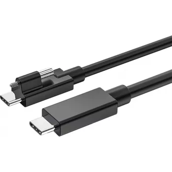 USB-C uz USB-C kabelis Exsys EX-K1599V-1.5 — 1,5 m ar rievotu skrūvējamu savienotāju