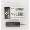 Cablexpert 6,35 mm sieviešu uz 3,5 mm vīriešu audio adapteris | A-6.35F-3.5M
