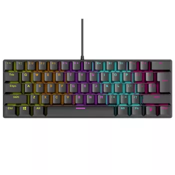Mehāniskā tastatūra RAMPAGE PLOWER K60 ar Blue slēdžiem un RGB fona apgaismojumu