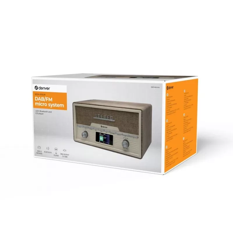 Personīgais CD atskaņotājs Denver MDA-525LW Koks 10W DAB+ FM