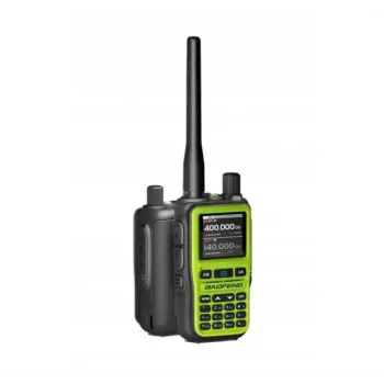 Rokas rācija Baofeng UV-5R EU ar USB-C, Bluetooth, VHF/UHF (136–174 MHz), FM 65–108 MHz, 5 W, 1600 mAh, LCD, LED lukturīti