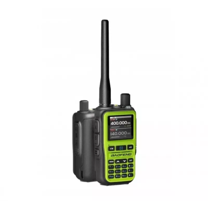 Rokas rācija Baofeng UV-5R EU ar USB-C, Bluetooth, VHF/UHF (136–174 MHz), FM 65–108 MHz, 5 W, 1600 mAh, LCD, LED lukturīti
