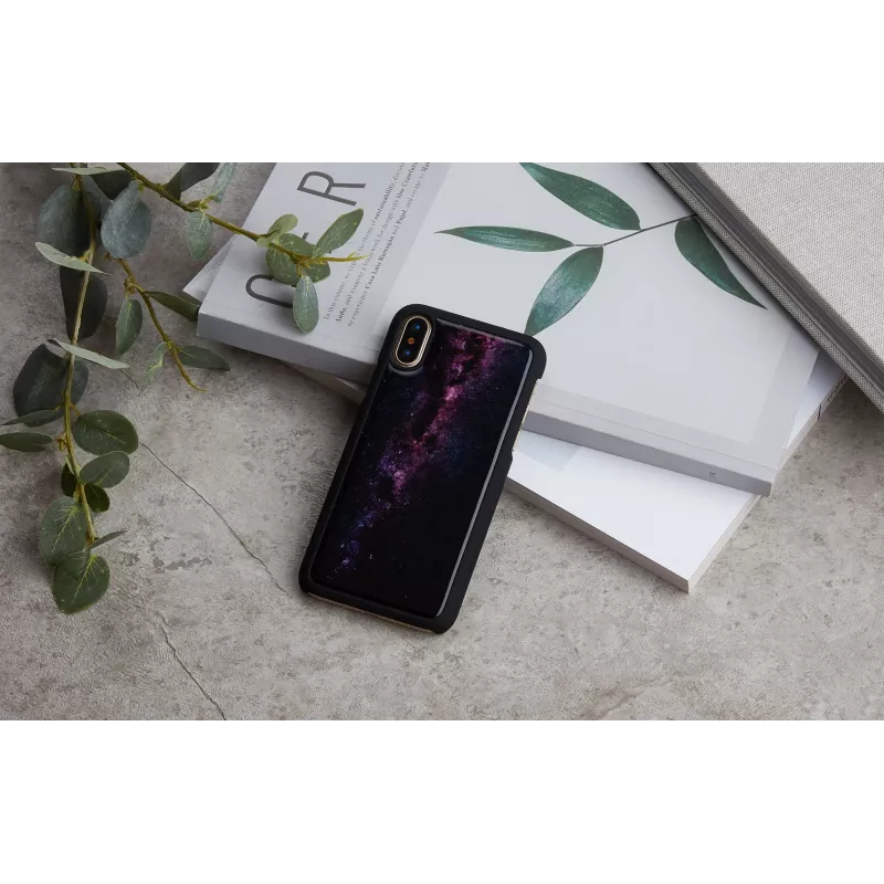 Viedtālruņa maciņš iKins iPhone XS / iPhone XS Max — piena ceļa melns