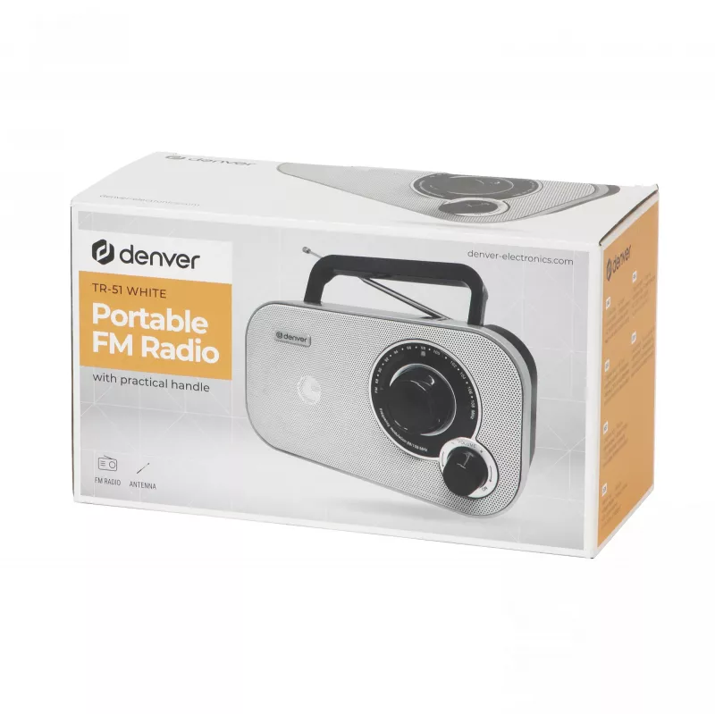 DENVER TR-51WHITE privātais radio melns balts