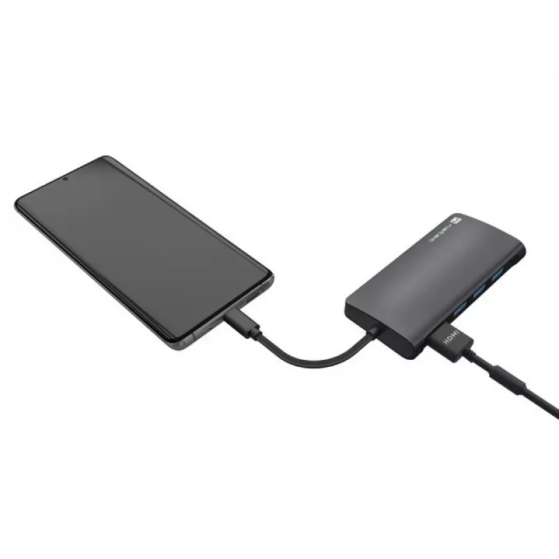 Dokstacija NATEC NMP-2162 USB 3.2 Gen 1 Type-C pelēka, vadu