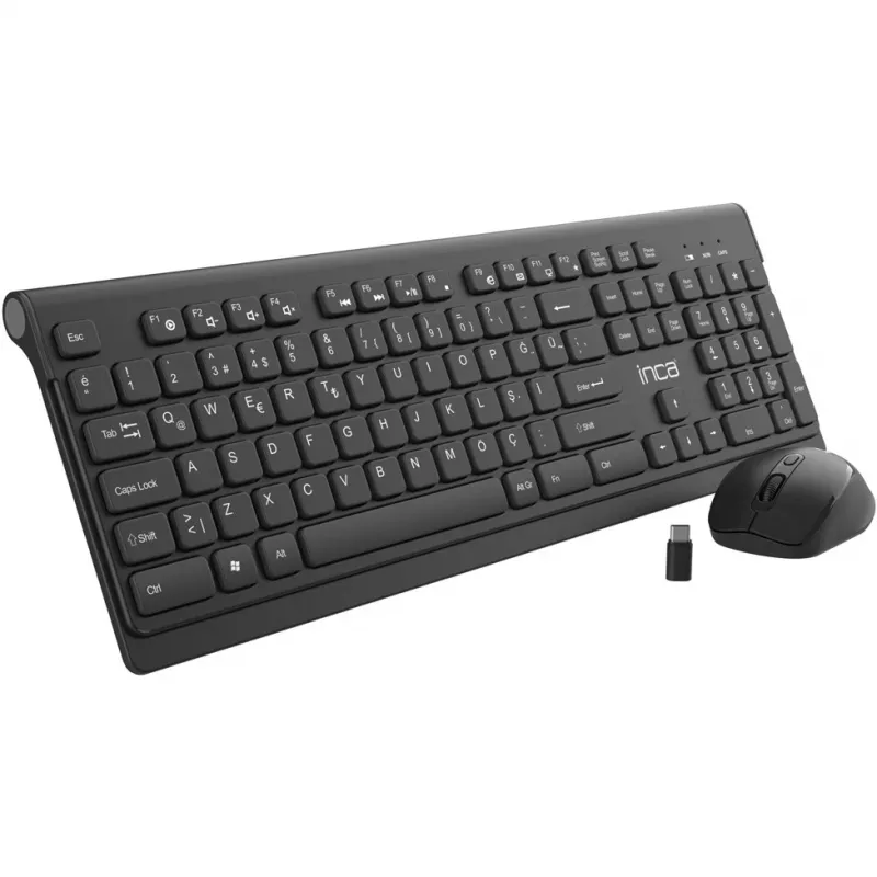 Inca IWS-519 klaviatūra ar peli biroja RF bezvadu QWERTY turku melna