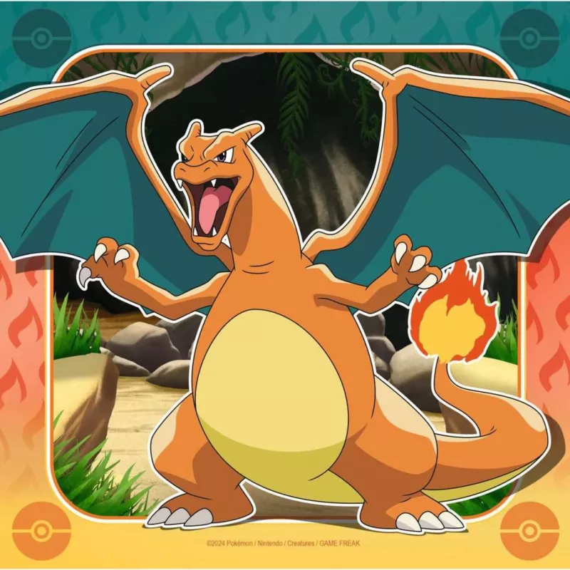 Ravensburger puzle Pikachu, Charizard un Eevee — 147 gabaliņi, no 5 gadu vecuma, 210×? mm