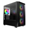 Montech X5M (B) Micro Tower PC korpuss — Micro‑ATX/Mini‑ITX, 3x120mm priekšā, 1x120mm aizmugurē, atbalsta ATX barošanas bloku, 2x3.5 collu + 4x2.5 collu, Melns