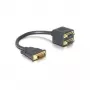 DVI Adapter DeLOCK DVI25 M to 2x DVI25 F 0.2m Melns