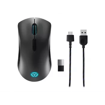 Lenovo Legion M600 bezvadu spēļu pele, piemērota abām rokām, RF Wireless + Bluetooth + USB Type-A, optiska, 16000 DPI