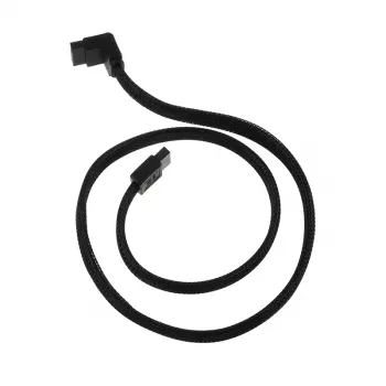 SilverStone SATA III kabelis 50 cm leņķa/taisns - apvalkots melns