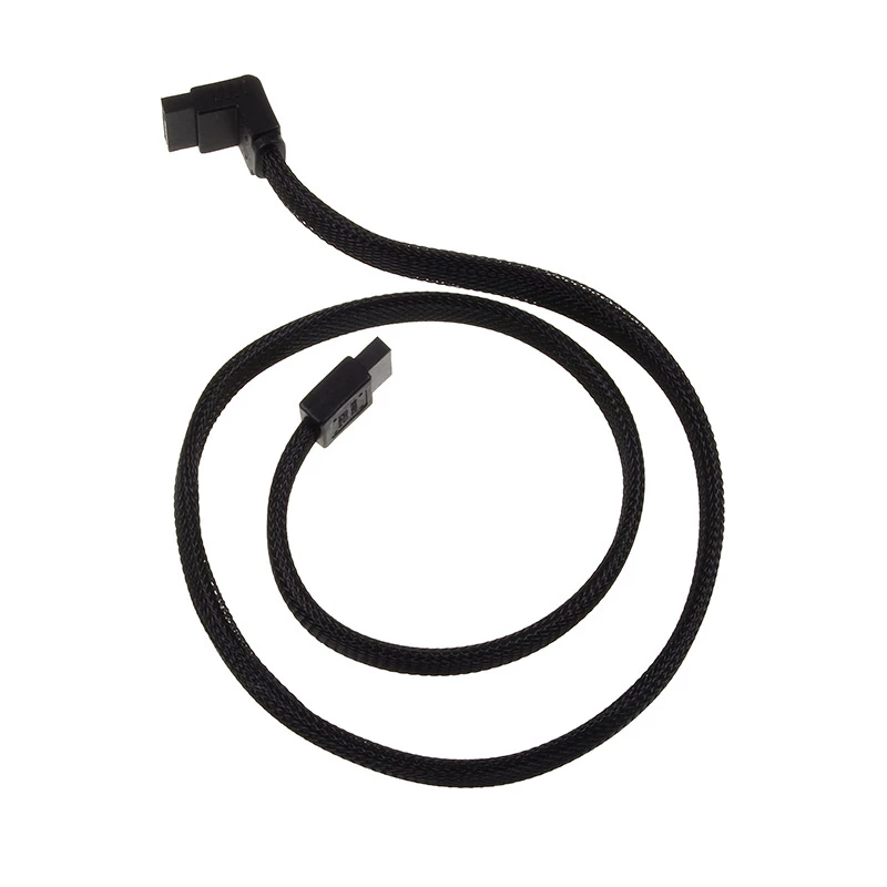 SilverStone SATA III kabelis 50 cm leņķa/taisns - apvalkots melns