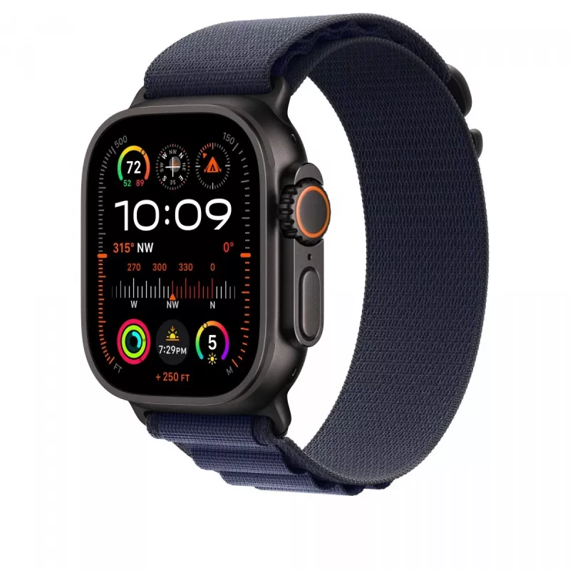 Apple 49mm Navy Alpine Loop - Mazs - Melna titāna apdare