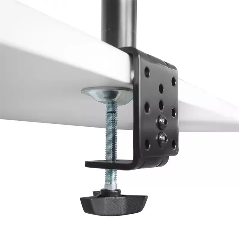 Maclean MC-967 Divu monitoru vertikālais galda stiprinājums, VESA max 100x100, 13-27 inch, 2x 9 kg, pulverkrāsots, ar slīpumu, rotāciju un regulēšanu