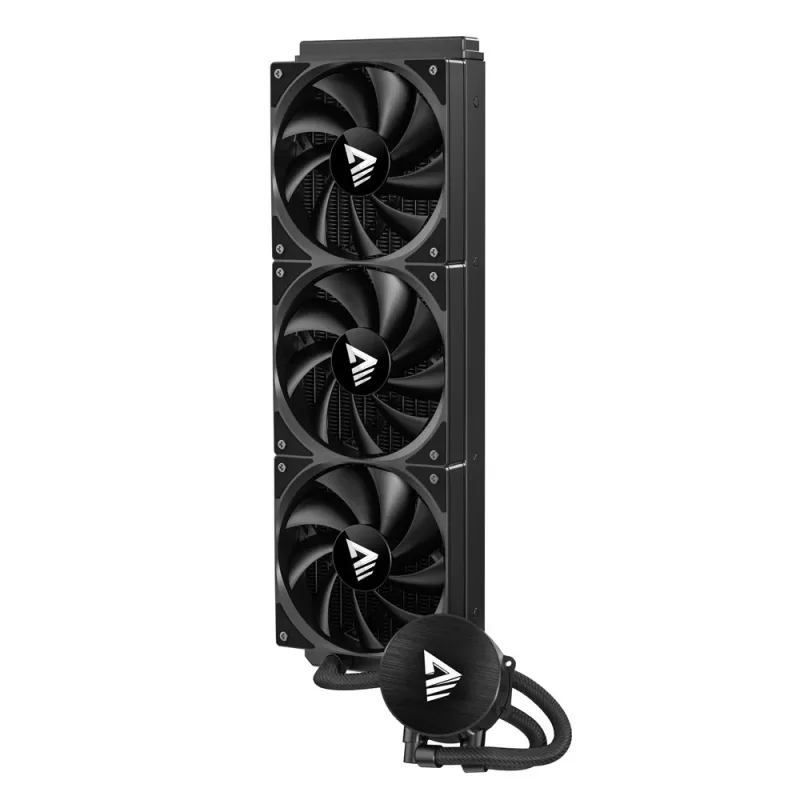 Šķidruma dzesēšanas komplekts SAVIO NOX 360 mm (3×120 mm ventilatori, vara pamatne, alumīnija radiators) Melns, 600–1800 RPM