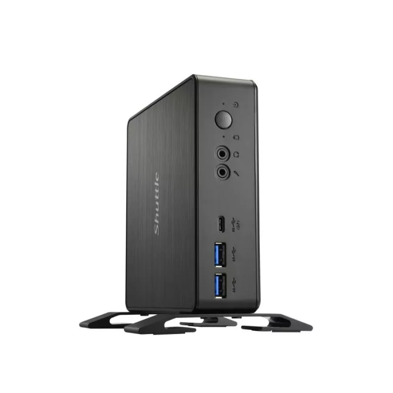 Shuttle XPC Nano PC NC40U, Intel Celeron 7305U, 1x HDMI, 1x DP, 1x USB-C/DP, 6x USB 3.2, 1x 2,5 collu slots, 2x M.2, 1x LAN, RAID, nepārtraukta darbība 24/7, iekļauts VESA un statīvs