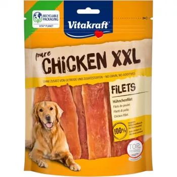 Košļājams suņu kārums Vitakraft Chicken Fillets XXL 250 g — vistas garša, 60% olbaltumvielu, 18% mitruma