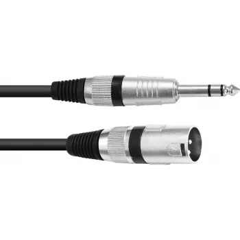 Audio kabelis Omnitronic 30225197 5m XLR (3 kontaktu) 6,35mm melns