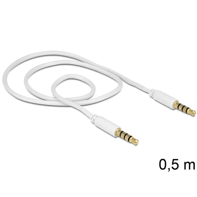 Audio kabelis 3.5mm DeLOCK 83439 0.5m Balts