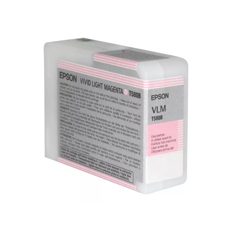 Epson Singlepack Vivid Light fuksīna T580B00, Vivid light fuksīna, pigmenta tinte, 80 ml, 1 gab.
