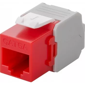 Wentronic Goobay CAT 6a KeyStone RJ45 savienotājs, neekranēts, 500 MHz, sarkans-balts (90689)