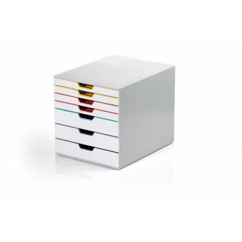 Durable VARICOLOR MIX 7 pelēka plastmasas kumode ar 7 atvilktnēm